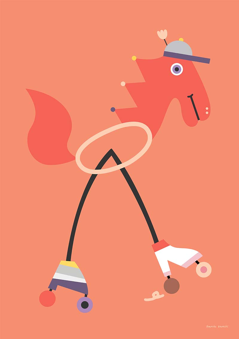 Knorke Knacks Pferd Illustration Poster